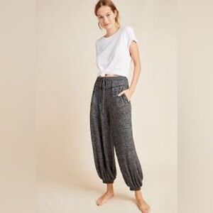 Anthropologie Gray Jogger Track Pants Elastic Waistband Caprice Hacci Harem sz S